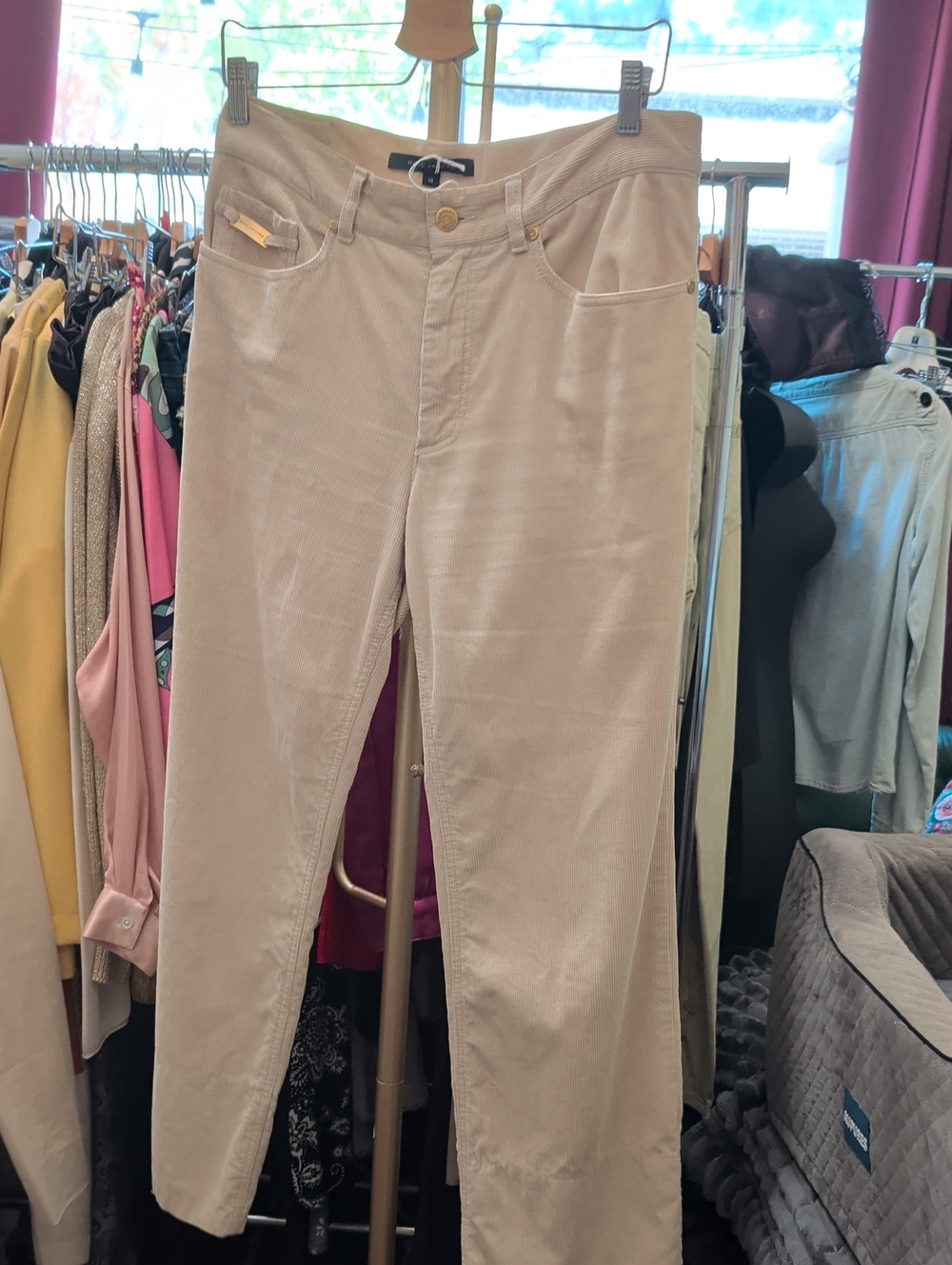 Marc Jacobs Beige Corduroy High-Rise Pants